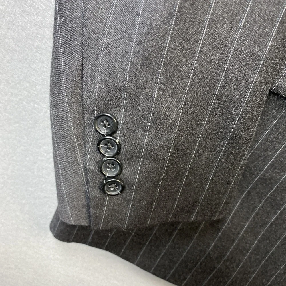 Brooks Brothers 1818 Regent Blazer Mens‎ 41 R Gray Pinstripe Wool Italy Ethomas